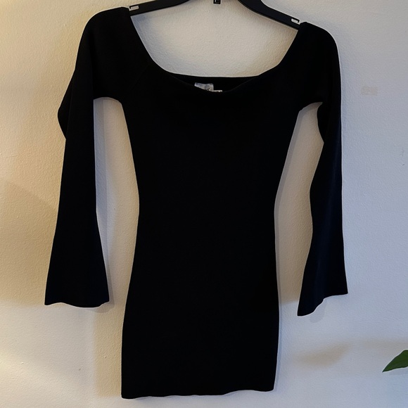 Princess Polly Ribbed Stretchy Black Dress - Preloved - Picture 3 of 8